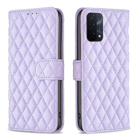 Funda de Cuero Cartera con Soporte Carcasa B11F para Oppo A54 5G Morado