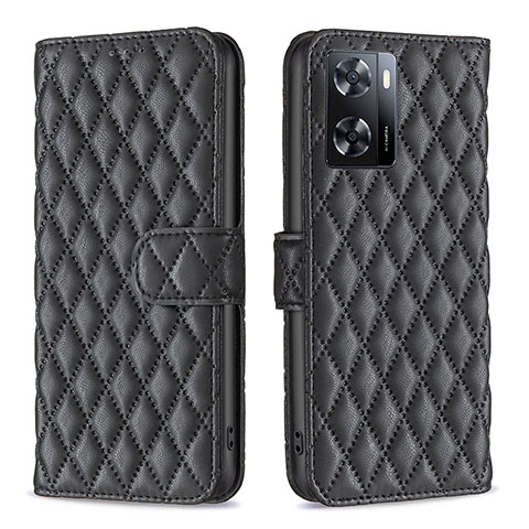 Funda de Cuero Cartera con Soporte Carcasa B11F para Oppo A57 4G Negro