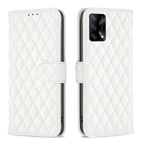 Funda de Cuero Cartera con Soporte Carcasa B11F para Oppo A74 4G Blanco