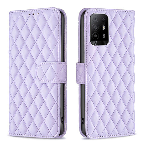 Funda de Cuero Cartera con Soporte Carcasa B11F para Oppo A94 5G Morado