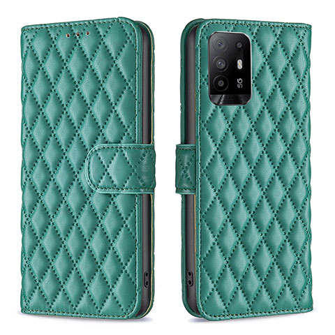 Funda de Cuero Cartera con Soporte Carcasa B11F para Oppo A95 5G Verde