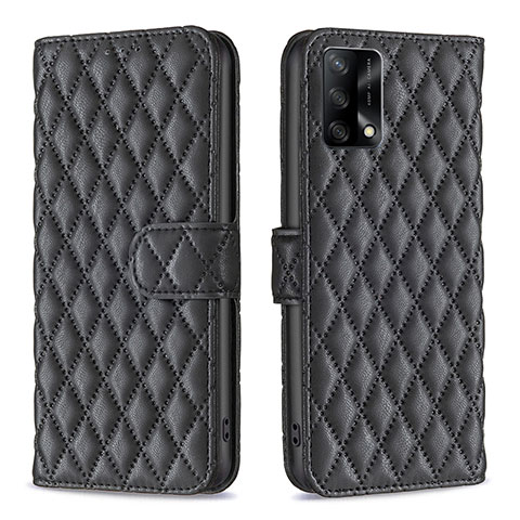 Funda de Cuero Cartera con Soporte Carcasa B11F para Oppo F19 Negro