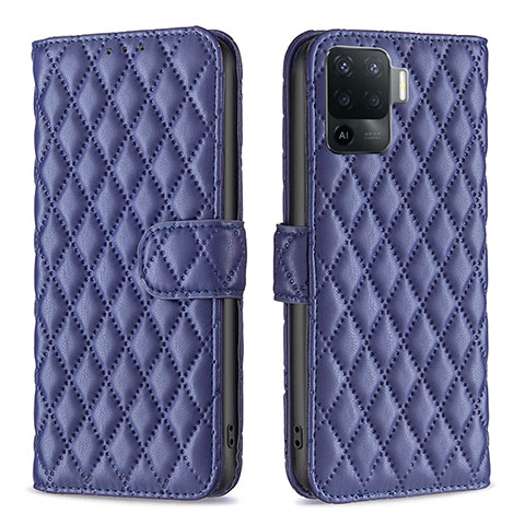 Funda de Cuero Cartera con Soporte Carcasa B11F para Oppo F19 Pro Azul