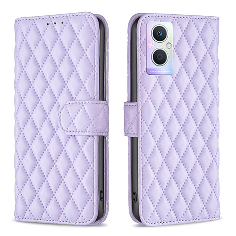 Funda de Cuero Cartera con Soporte Carcasa B11F para Oppo F21 Pro 5G Morado