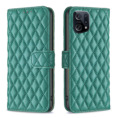 Funda de Cuero Cartera con Soporte Carcasa B11F para Oppo Find X5 5G Verde