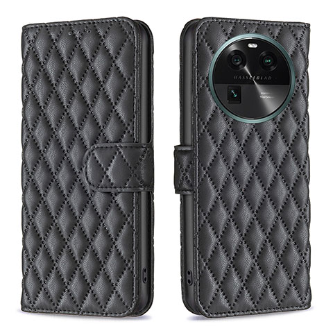 Funda de Cuero Cartera con Soporte Carcasa B11F para Oppo Find X6 5G Negro