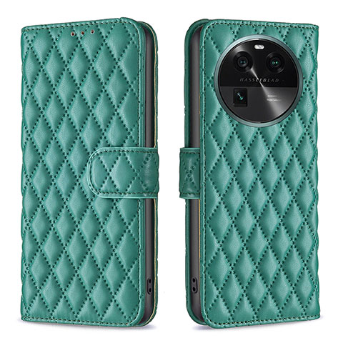 Funda de Cuero Cartera con Soporte Carcasa B11F para Oppo Find X6 5G Verde