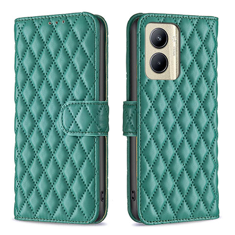 Funda de Cuero Cartera con Soporte Carcasa B11F para Realme C33 Verde