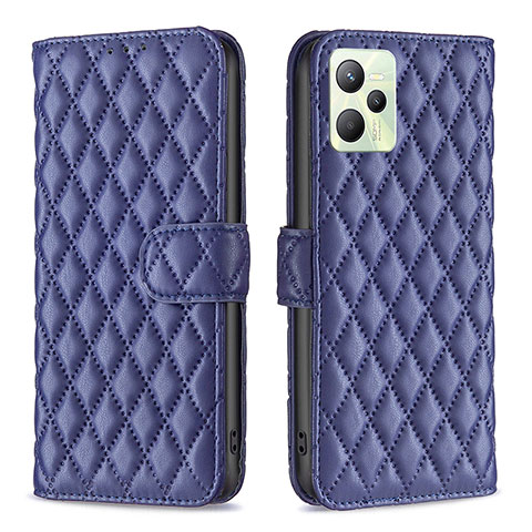 Funda de Cuero Cartera con Soporte Carcasa B11F para Realme C35 Azul