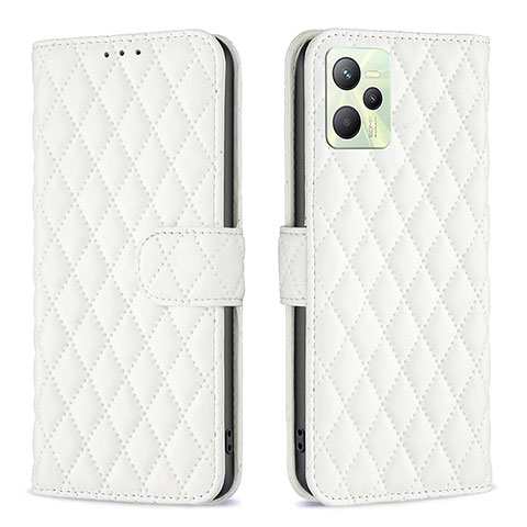 Funda de Cuero Cartera con Soporte Carcasa B11F para Realme C35 Blanco