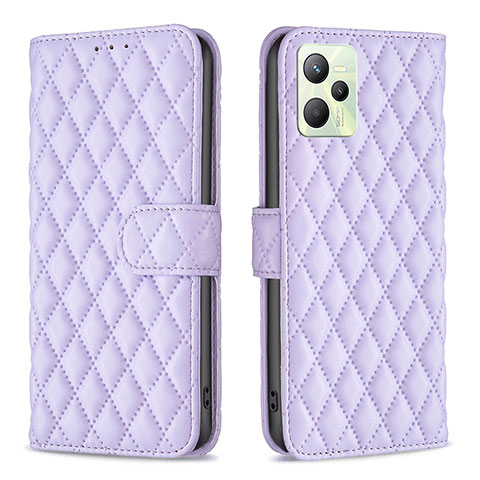 Funda de Cuero Cartera con Soporte Carcasa B11F para Realme C35 Morado