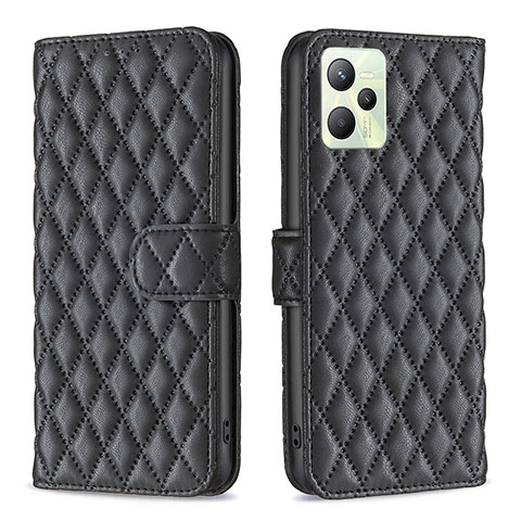 Funda de Cuero Cartera con Soporte Carcasa B11F para Realme C35 Negro