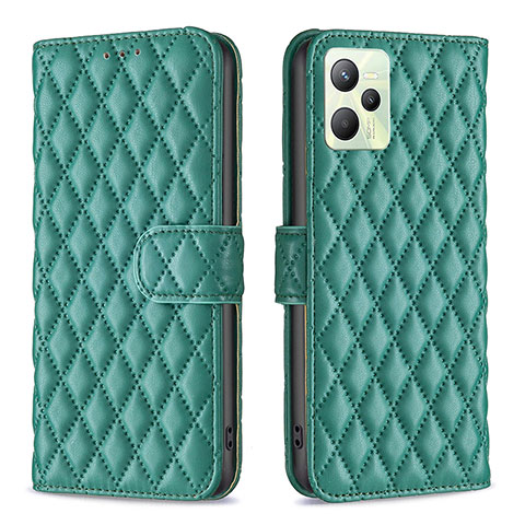 Funda de Cuero Cartera con Soporte Carcasa B11F para Realme Narzo 50A Prime Verde