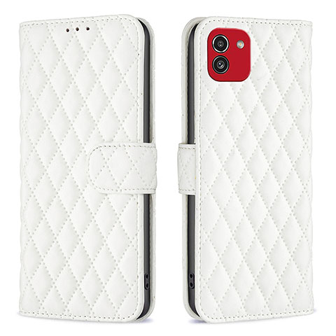 Funda de Cuero Cartera con Soporte Carcasa B11F para Samsung Galaxy A03 Blanco