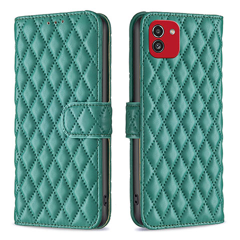 Funda de Cuero Cartera con Soporte Carcasa B11F para Samsung Galaxy A03 Verde