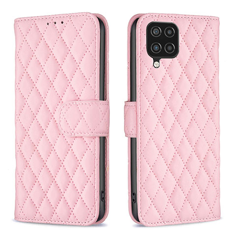 Funda de Cuero Cartera con Soporte Carcasa B11F para Samsung Galaxy A12 5G Oro Rosa