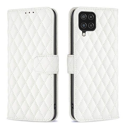 Funda de Cuero Cartera con Soporte Carcasa B11F para Samsung Galaxy A12 Blanco