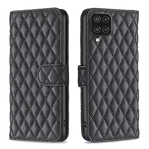 Funda de Cuero Cartera con Soporte Carcasa B11F para Samsung Galaxy A12 Nacho Negro