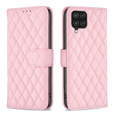 Funda de Cuero Cartera con Soporte Carcasa B11F para Samsung Galaxy A12 Nacho Oro Rosa