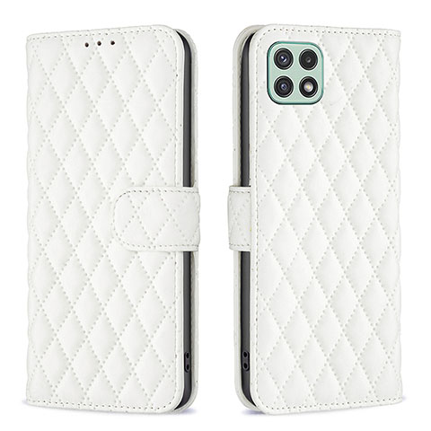 Funda de Cuero Cartera con Soporte Carcasa B11F para Samsung Galaxy A22 5G Blanco