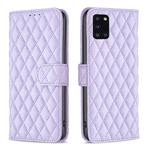 Funda de Cuero Cartera con Soporte Carcasa B11F para Samsung Galaxy A31 Morado