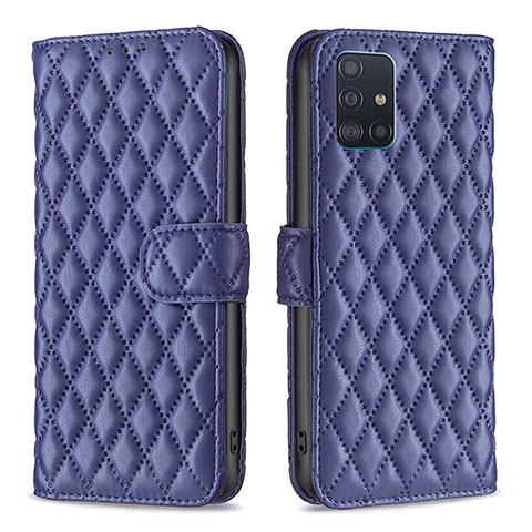 Funda de Cuero Cartera con Soporte Carcasa B11F para Samsung Galaxy A51 4G Azul