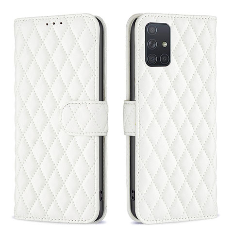 Funda de Cuero Cartera con Soporte Carcasa B11F para Samsung Galaxy A71 5G Blanco