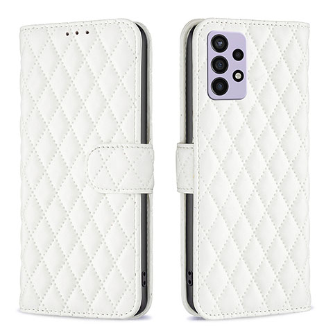 Funda de Cuero Cartera con Soporte Carcasa B11F para Samsung Galaxy A72 5G Blanco