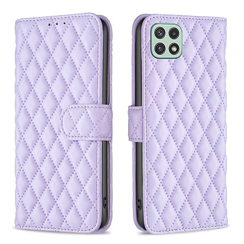 Funda de Cuero Cartera con Soporte Carcasa B11F para Samsung Galaxy F42 5G Morado