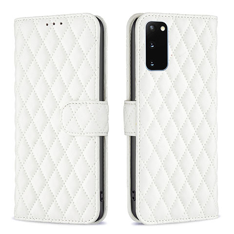 Funda de Cuero Cartera con Soporte Carcasa B11F para Samsung Galaxy S20 5G Blanco