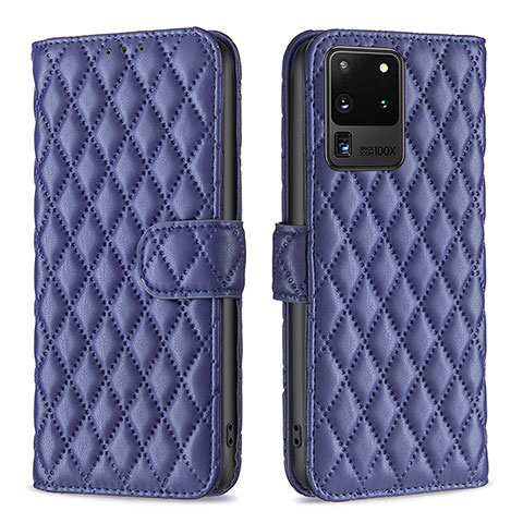 Funda de Cuero Cartera con Soporte Carcasa B11F para Samsung Galaxy S20 Ultra 5G Azul