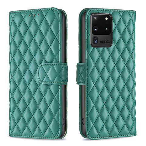 Funda de Cuero Cartera con Soporte Carcasa B11F para Samsung Galaxy S20 Ultra 5G Verde