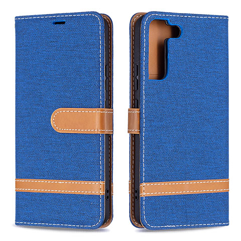 Funda de Cuero Cartera con Soporte Carcasa B11F para Samsung Galaxy S21 5G Azul