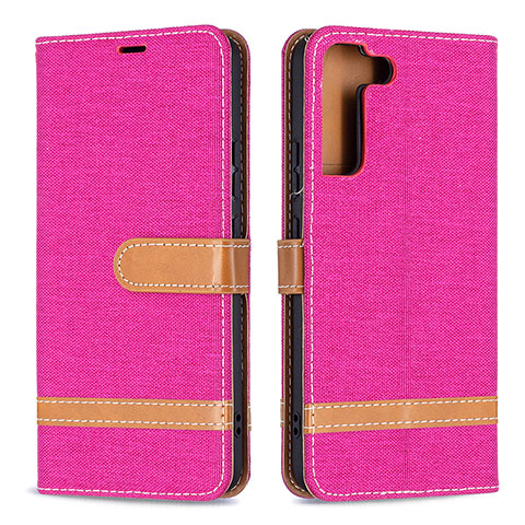 Funda de Cuero Cartera con Soporte Carcasa B11F para Samsung Galaxy S21 Plus 5G Rosa Roja