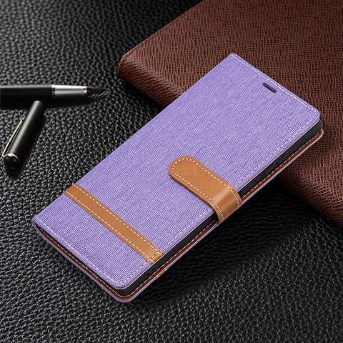 Funda de Cuero Cartera con Soporte Carcasa B11F para Samsung Galaxy S23 Ultra 5G Purpura Claro