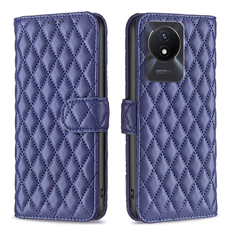 Funda de Cuero Cartera con Soporte Carcasa B11F para Vivo Y02A Azul