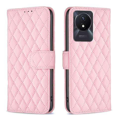 Funda de Cuero Cartera con Soporte Carcasa B11F para Vivo Y02A Oro Rosa