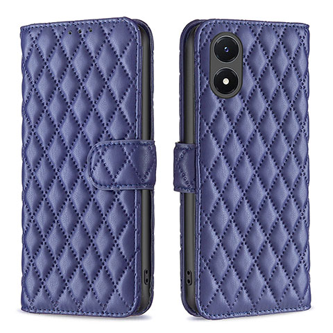 Funda de Cuero Cartera con Soporte Carcasa B11F para Vivo Y02S Azul