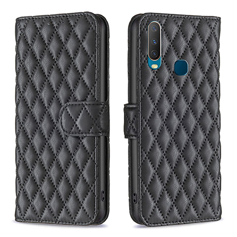 Funda de Cuero Cartera con Soporte Carcasa B11F para Vivo Y11 Negro