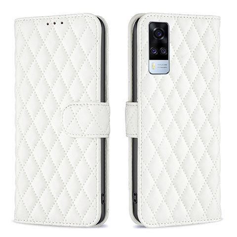 Funda de Cuero Cartera con Soporte Carcasa B11F para Vivo Y31 (2021) Blanco