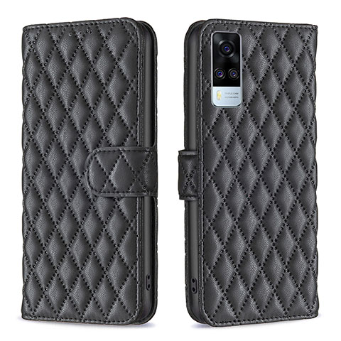 Funda de Cuero Cartera con Soporte Carcasa B11F para Vivo Y51 (2021) Negro