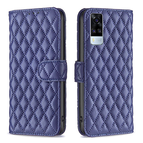 Funda de Cuero Cartera con Soporte Carcasa B11F para Vivo Y53s 4G Azul