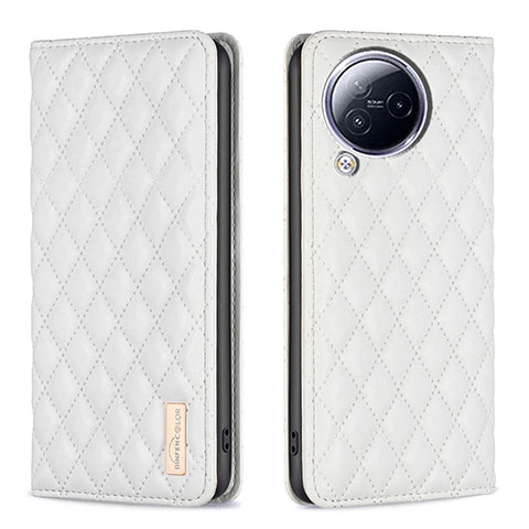 Funda de Cuero Cartera con Soporte Carcasa B11F para Xiaomi Civi 3 5G Blanco