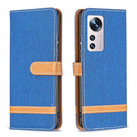 Funda de Cuero Cartera con Soporte Carcasa B11F para Xiaomi Mi 12 5G Azul