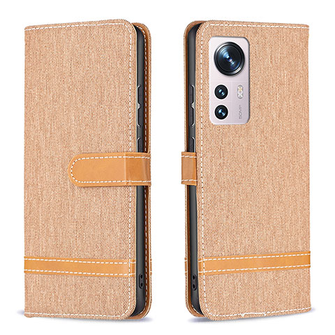 Funda de Cuero Cartera con Soporte Carcasa B11F para Xiaomi Mi 12 5G Oro