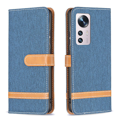 Funda de Cuero Cartera con Soporte Carcasa B11F para Xiaomi Mi 12S 5G Azul Cielo