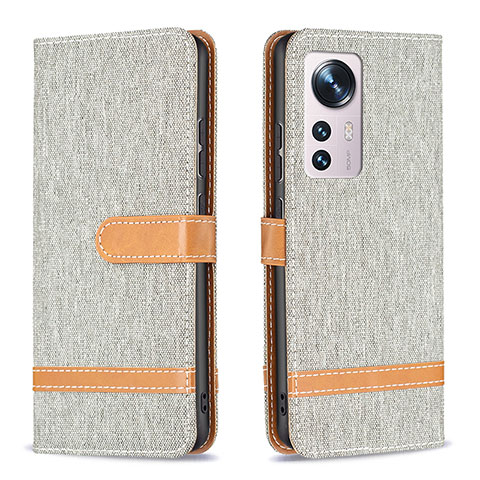 Funda de Cuero Cartera con Soporte Carcasa B11F para Xiaomi Mi 12X 5G Gris