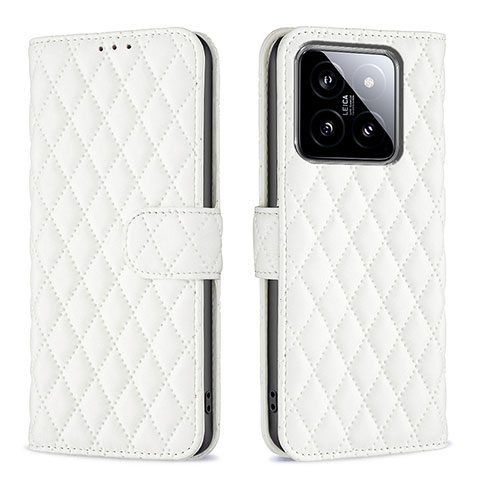 Funda de Cuero Cartera con Soporte Carcasa B11F para Xiaomi Mi 14 5G Blanco