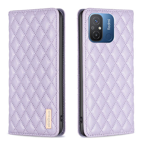 Funda de Cuero Cartera con Soporte Carcasa B11F para Xiaomi Poco C55 Morado