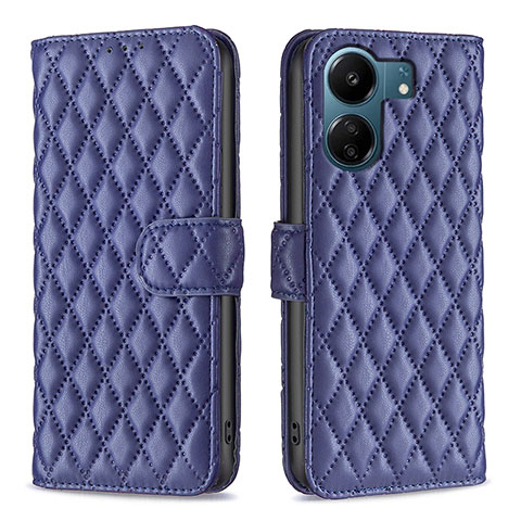 Funda de Cuero Cartera con Soporte Carcasa B11F para Xiaomi Poco C65 Azul